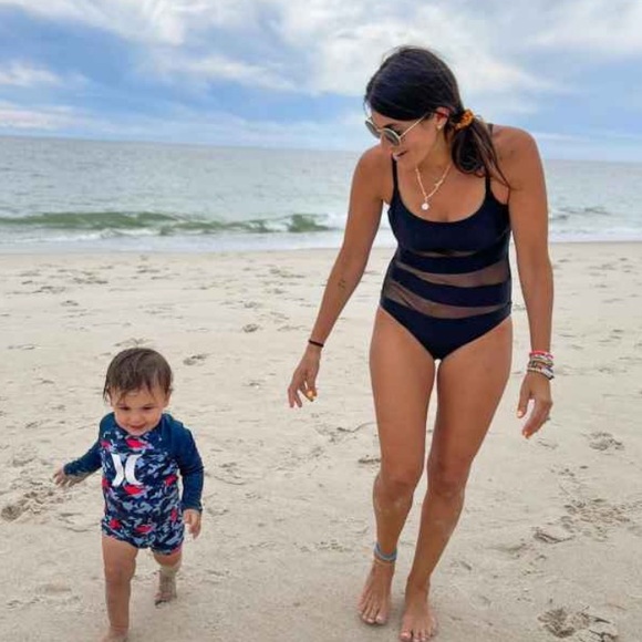 Black Mesh front one piece swimsuit - Picture 5 of 9